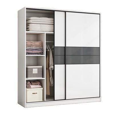 China Modern Simple Wardrobe Sliding Door Cabinet Home Solid Wood Economic Cabinet for sale