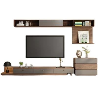 China Nordic expandable TV stand customization TV cabinet unit cabinet backwall decoration TV cabinet furniture for sale