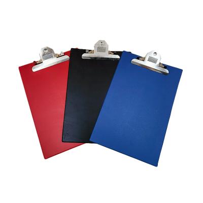 China Hot Selling Muti-color Wholesale PVC Office Supplies Waterproof Binder Cardboard Metal Clip Clipboard Folder for sale