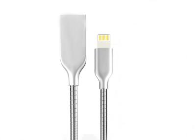 China Stainless Steel Spring MFI Lightning Cable for iPhone / iPad / iPod for sale