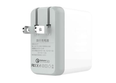 China Puertos de USB duales de los E.E.U.U. del enchufe del teléfono del cargador QC3.0 del cargador rápido plegable del escritorio en venta