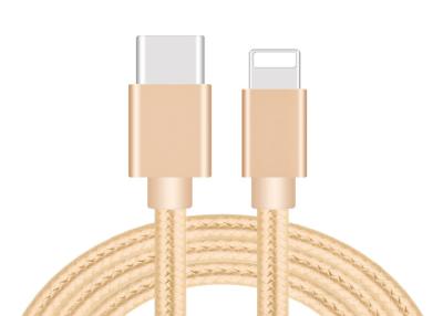 China Usb de carga rápido C del color oro al cable del relámpago para Iphone X/8/8 más en venta