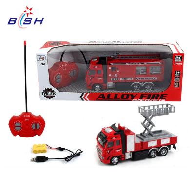 China RC hobby 1:36 4 channel alloy rc fire trucks car remote control toy with light for sale