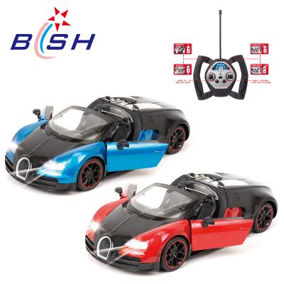 China One button open originality rc one button open door alloy car model with light for sale