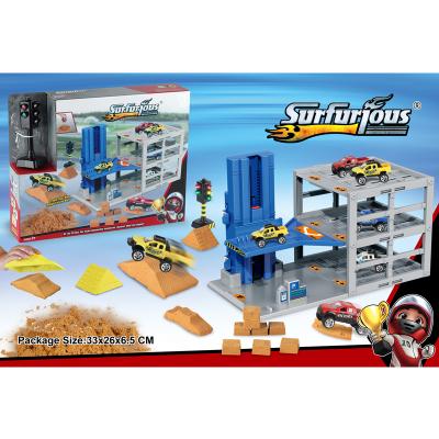 China Toy Parking Lot Diecast Toy with Alloy Car for Kids Parking Lot Play Set Wholesale with Magic Sand and Color Mud for sale