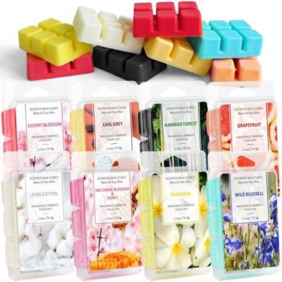 China Wholesale Handmade Colorful Scented Desktop Perfume Factory Scented Wax Melts Pies For Wax Warmer With Packing Box for sale