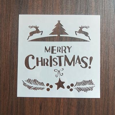 China Kids Education Factory Customize New Design Plastic Stencil Laser Cutting Christmas Stencil for sale