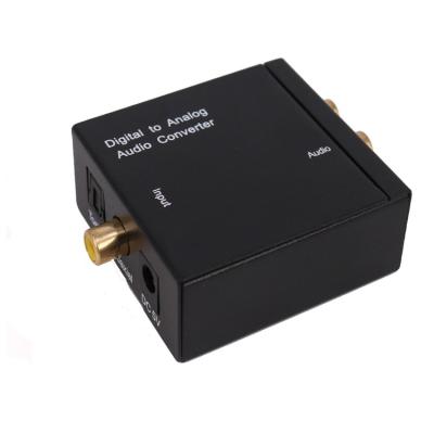 China Newest CDA Audio Coaxial Fiber Coaxial Converter Audio Adapter TV 3.5 Iron Shell Black for sale