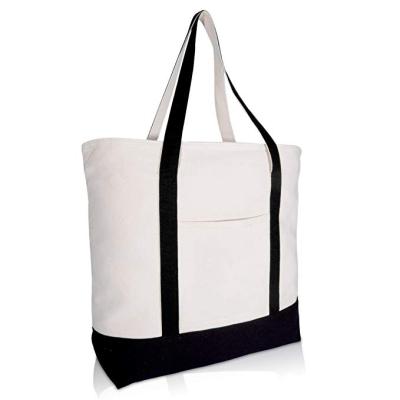 China Standard Size ECO Friendly Bag Organic Handled Canvas Bag With Zipper for sale