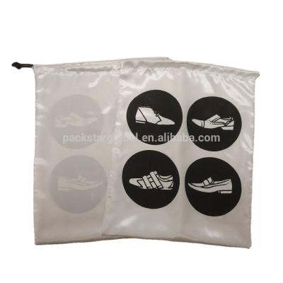 China Recyclable Glossy Satin Drawstring Shoes Dust Bag for sale