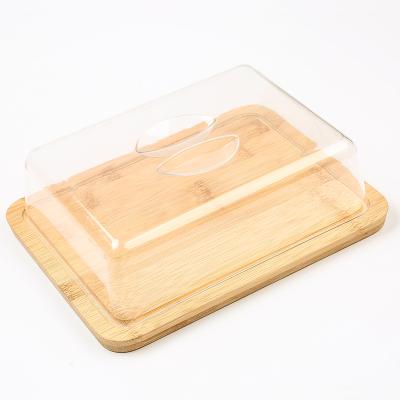 China Sustainable Rectangle Cheese Cutting Board Bamboo Serving Tray With Lid Cheese Cutting Plates Glass Or Acrylic Tray With Drip Groove for sale