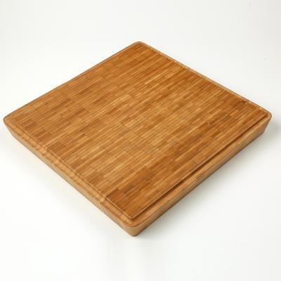 China End Viable High Quality Square Grain Butcher Block Organic Chopping Kitchen Butcher Block Bamboo Butchers Block for sale