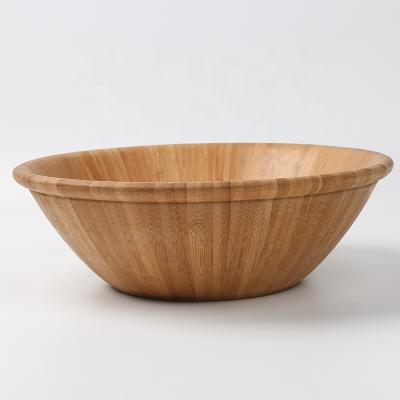 China Large Size Bamboo Round Fruit Vegetable Salad Bowls Eco - Friendly Sustainable Serving Mixing Bowls For Kitchen for sale