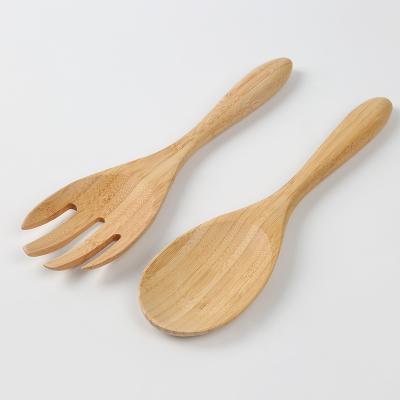 China Sustainable Bamboo Wood Wooden Salad Fruit Tool Serving Salad Kitchen Mixing Servers Spoon Spoon For Wedding Hotel Party Restaurant for sale