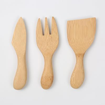 China Wholesale Sustainable Eco Friendly Bamboo Wooden Baby Fueling Mini Utensils Spoon Spork Fork Knife Set Camping Picnic Customized for sale