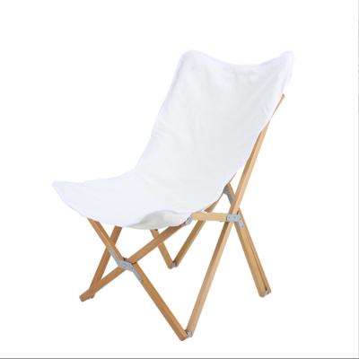 China Modern Pool Beach Chair Beech Frame Canvas Beach Chair Folding Single Lounge Beach Chair for sale