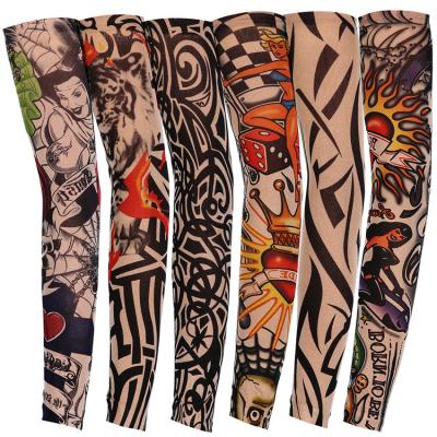 China Temporary Waterproof UV Compression Design Custom Ice Fishing Tattoo Sunscreen Outdoor Cycling Cool Hand Arm Sleeves Sports for sale