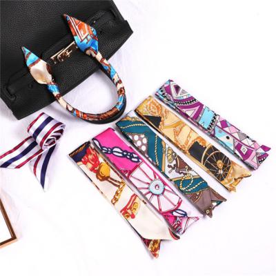 China Designer Women Satin Handbag Ladies Hair Hijab Scarf Factory Wholesale Neckscarf Silk Polyester Soft Smooth Feeling Custom Scarf Ribbon Silk Scarves for sale