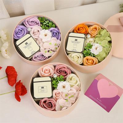 China Innovative Small Aromatherapy Soap Flower Round Valentine s Day Gifts Box A Holiday Birthday Gift For Girlfriend for sale