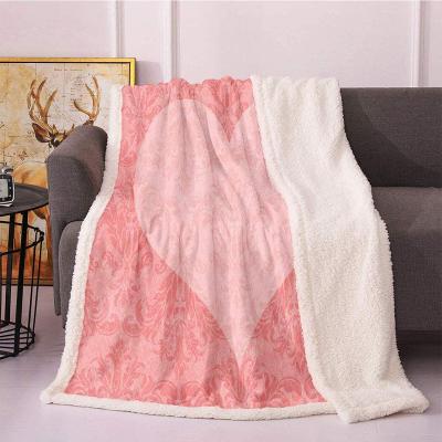 China 2 Layer Polyester Super Soft Anti-Static 100% Factory Warm Digital Printing Sherpa Flannel Blankets For Bed for sale