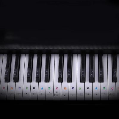 China Transparent Electronic 37/49/61/88 Piano Decorative Sticker Amazon Keyboard Piano Stickers for sale