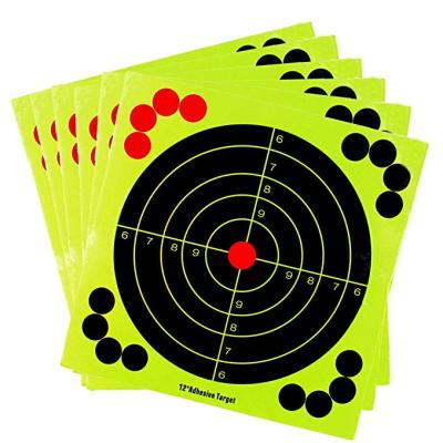 China Durable Shooting Aims Self Adhesive Paper Reactive 8inch Splatter Aims Stickers For Gun Rifle for sale