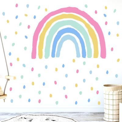 China Eco-friendly Large Rainbow Wall Sticker Kids Room Rainbows Cartoon Wallpaper Sticker for sale