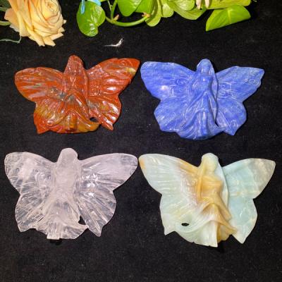 China China wholesale hand carved natural crystal flower different material faery for decoration for sale