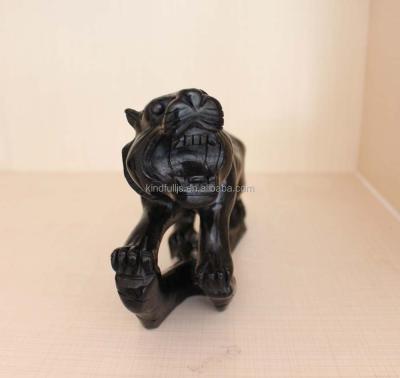 China China Natural Black Obsidian Rock Crystal Carving Tiger for sale