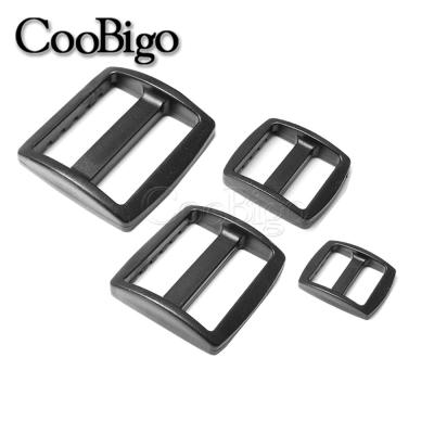 China Black Plastic Plastic Slider Tri Glide Adjust Buckles Wider Style Backpack Straps Webbing #FLC060-B1/B2/B3/B4 for sale