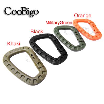 China Carabiner Plastic Snap Hook D-Clip Spring Strong Tac Link Backpack EDC Tactical Tool Hanging Key Chain #FLC127 for sale