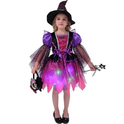 China Beautiful Festival Costume Party Fancy Led Light Up Kids Children Witches Dress Up Led Tutu For Girls for sale