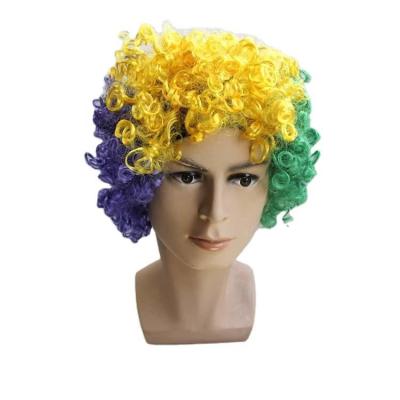 China Crazy Party Wild Hot Selling Cheap Colorful Synthetic Afro Wigs For Party Wear for sale