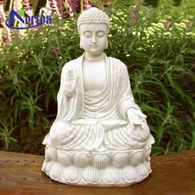 China Large Stone Modern Outdoor Marble Sculpture White Marble Sitting Buddha Statue NT-MSZ021 for sale