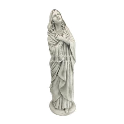 China Western life size white marble sculpture decoration religion Virgin Mary outdoor marble statue in Virgin Mary for sale