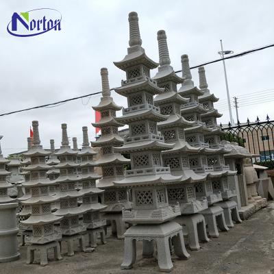 China Western Popular Natural Marble Lantern Antique Decoration Japanese Stone Pagoda for sale