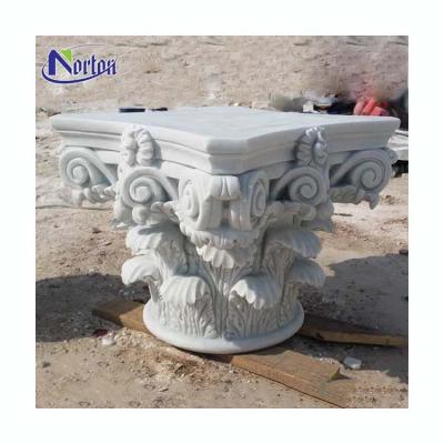 China Solid custom build solid stone custom build column capital Roman marble corinthian column capital pillar for sale for sale