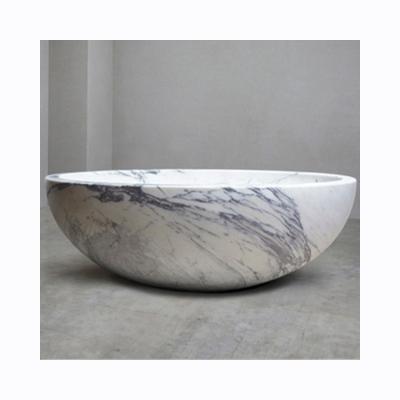 China Home Decor Used Bathtub Stone Natural Stone Freestanding White Marble Bathtub Freestanding Bathtubs for sale