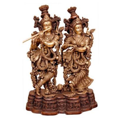 China India Custom Home Decor Hand Carved Metal Art Hindu God Statue Radha Krishna Statue Sculpture For Sale for sale