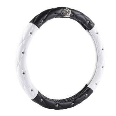 China Diamond Fashion Contrast Color Diamond Crown Jewelry Car Steering Wheel Cover for sale