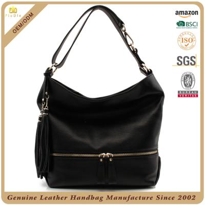 China Best Hobo Bag Designer Leather Bags Branded Purses Leather Hobo Black Bags For Women With Adjustable Strap for sale