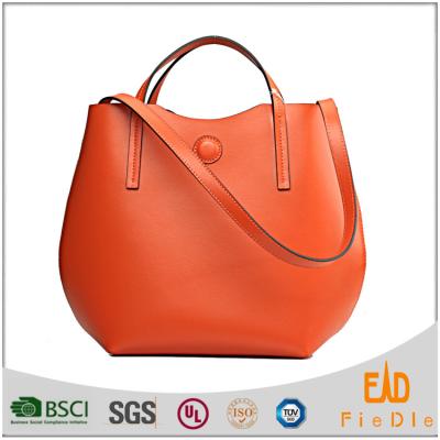 China Stylish Soft Genuine Leather Tote Bag Large Fair Tote Charm Bag for sale