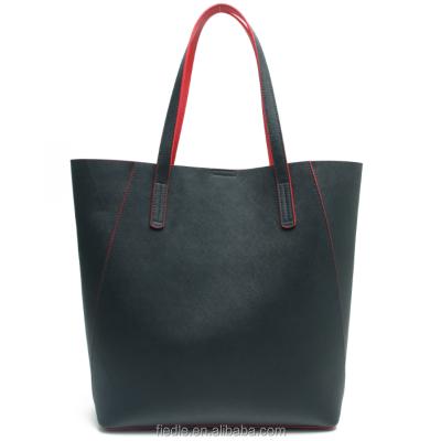 China CSN2292-001 2015 hot selling double color saffiano women leather tote bag CSN2292-001 for sale