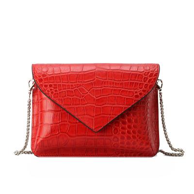 China Fashion Purple Top Quality And Reasonable Price Crocodile Leather Clutch for sale