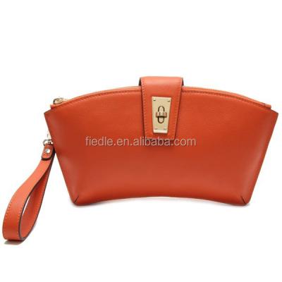 China CSW937-001 Orange Genuine Leather Half Moon Wallet Fashion Women Women Cross - Small Body Bags for sale