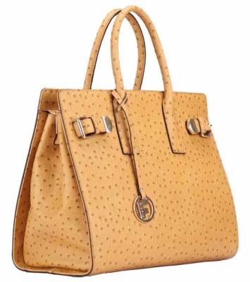 China Imitation citi trends ostrich leather satchel ladies handbags for sale