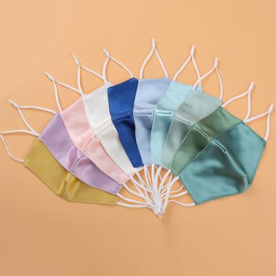 China Other Mask Design Part Fashion Facemask Pure Silk Fashion Face Party Maskes Solid Color for sale