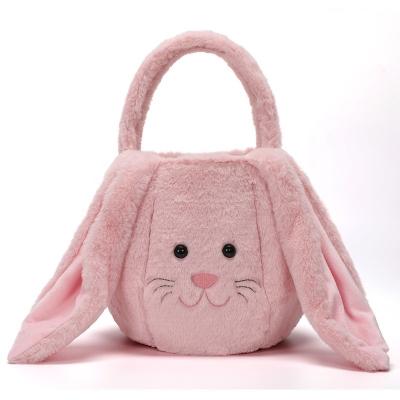 China Bunny Bags Wholesale Sublimation Plush Cute Easter Bag Candy Bucket Long Ears Bag Easter Baskets for sale