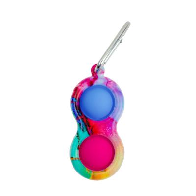 China Sensory Dimple Simple Toys Key Chain Educational Toy Bouncy Figet Bubble Two Push It Dimper Key Chain for sale