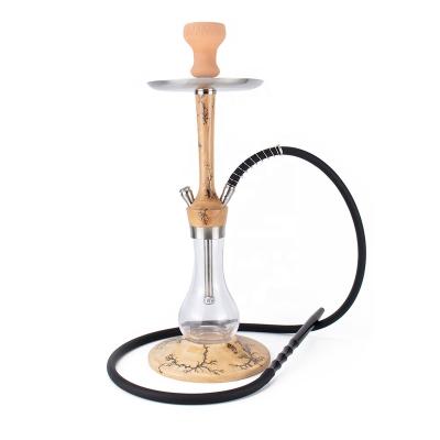 China Smoking set new 2021 shisha set with wood hookah accessories base 1pc glass pipe hookah for sale